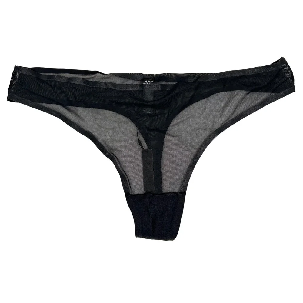 SKIMS‎ Thong Underwear Seamless Mesh Onyx Black Lingerie Minimalist 2XL NWT